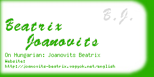 beatrix joanovits business card